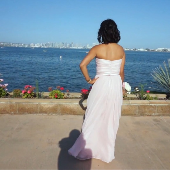 Blush pink sweetheart goddess gown - Picture 2 of 8